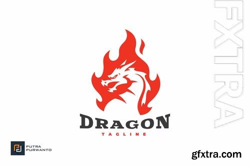 Burning Fire Dragon logo Design