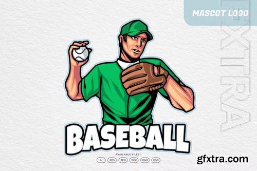 Baseball Character Mascot Logo