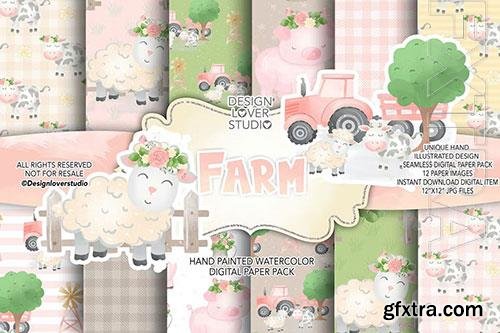 Farm digital paper pack