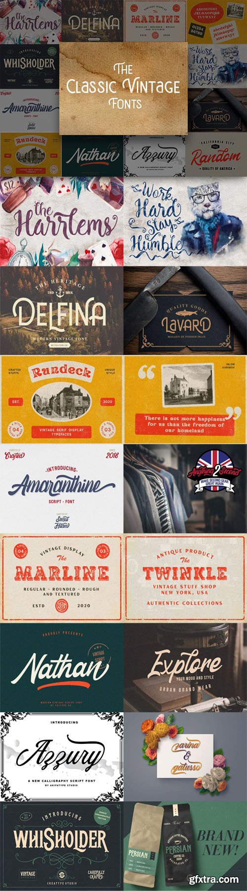 8 Classic Vintage Fonts Collection