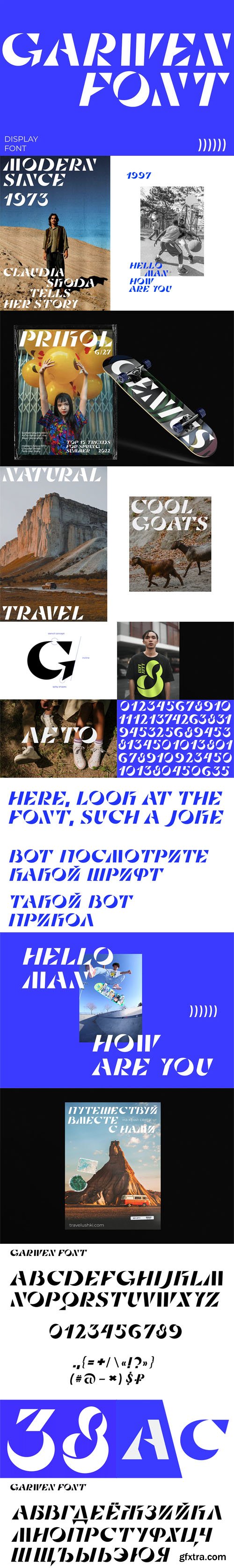 Garwen - Sharp Stencil Display Font