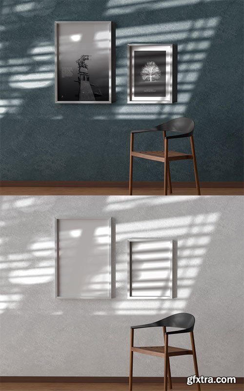 Wall Frame With Shadows PSD Mockup Templates