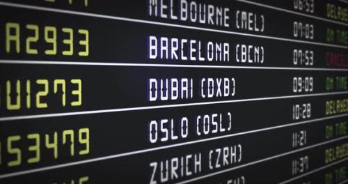 Videohive - Airport flight information board. Flight information board with flights status. On time, delayed, la - 38028786 - 38028786