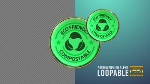 Videohive - Eco Compostable Badge Looping with Alpha Channel - 38037420 - 38037420