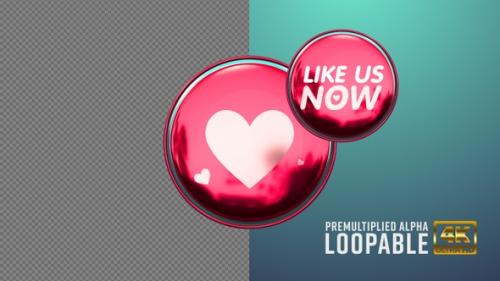 Videohive - Like Us Now Badge Looping with Alpha Channel - 38037422 - 38037422