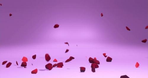 Videohive - Red minimalistic heart exploding and breaking into pieces. Pink background. Symbol for lovesickness, - 38042166 - 38042166