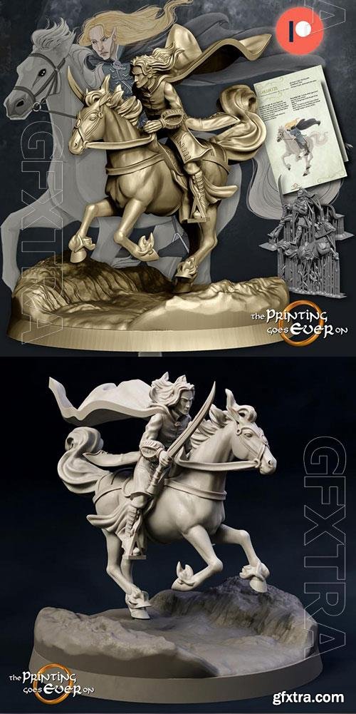 Elven Hero Golloccel Mounted 3D Print Model 