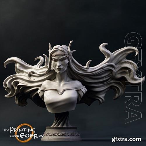 Elven Witch Bust 3D Print Model 