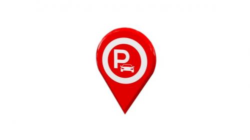Videohive - 3D Red Map Location Pin With Parking Area Icon V1 - 38044720 - 38044720