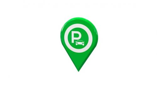 Videohive - 3D Green Map Location Pin With Parking Area Icon V2 - 38044725 - 38044725