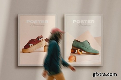 Beige Wall with Poster Mockup VQNEJYN