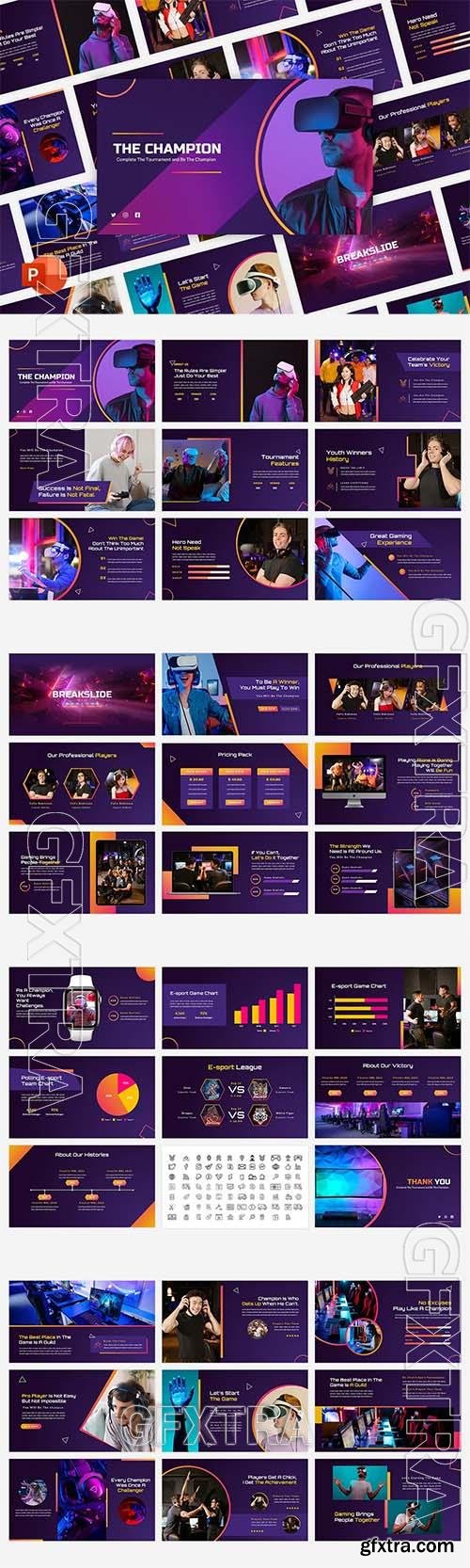The Champion - Esport Game Powerpoint, Keynote and Google Slides Template 