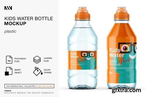 Kids Water Bottle Mockup 5XE5ESH