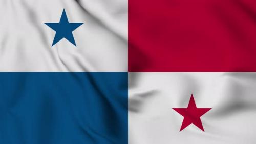 Videohive - Panama flag seamless closeup waving animation - 38115745 - 38115745