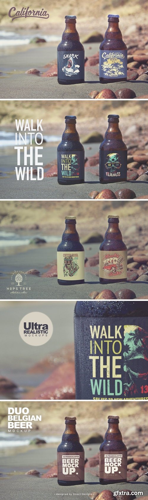 Duo Belgian Beer Mockup on the beach 2GCLVWG