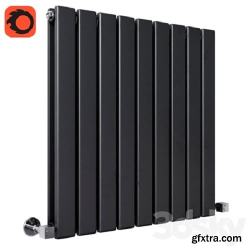 Milano Alpha – Black Horizontal Double Slim Panel Designer Radiator