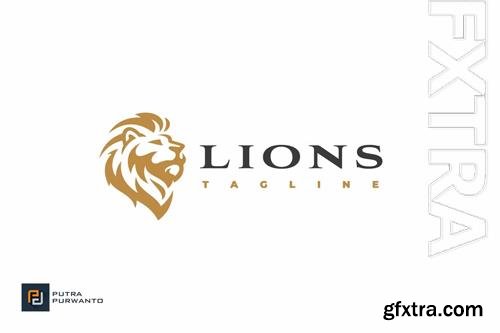 Lion Head Silhouette Logo Design
