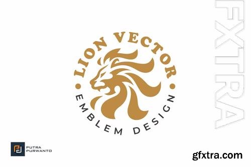 Roaring Lion Circle Emblem Logo