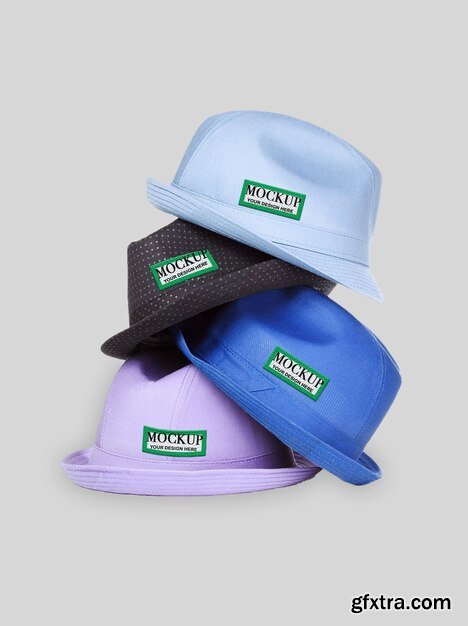 Bucket hat stack logo mockup