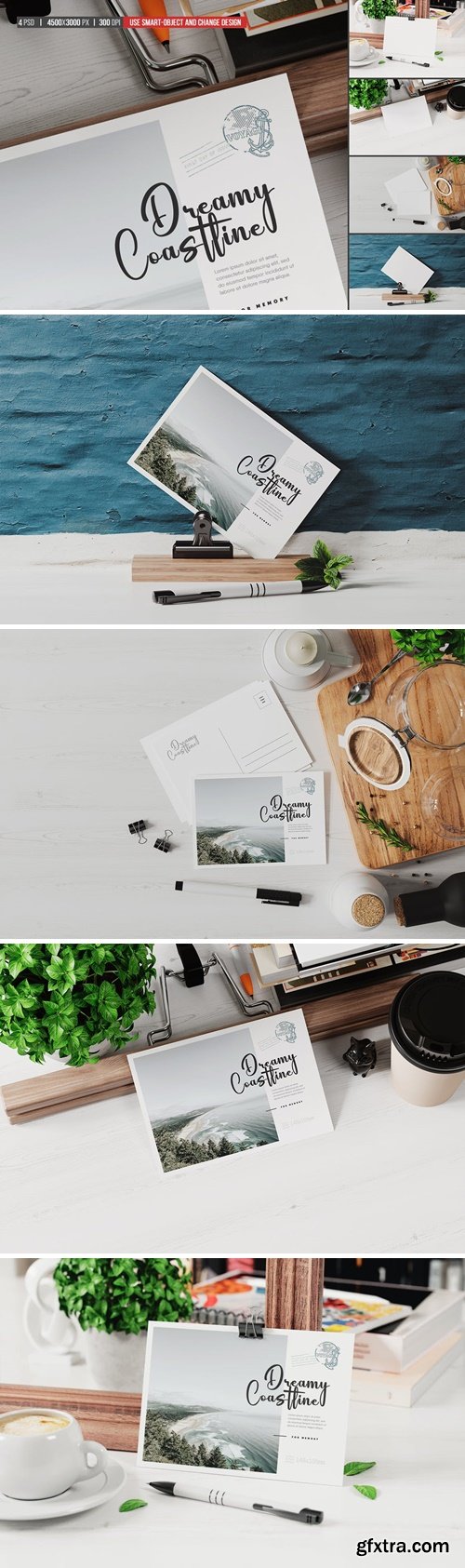 Paper Postal Card Mockup AYS369R