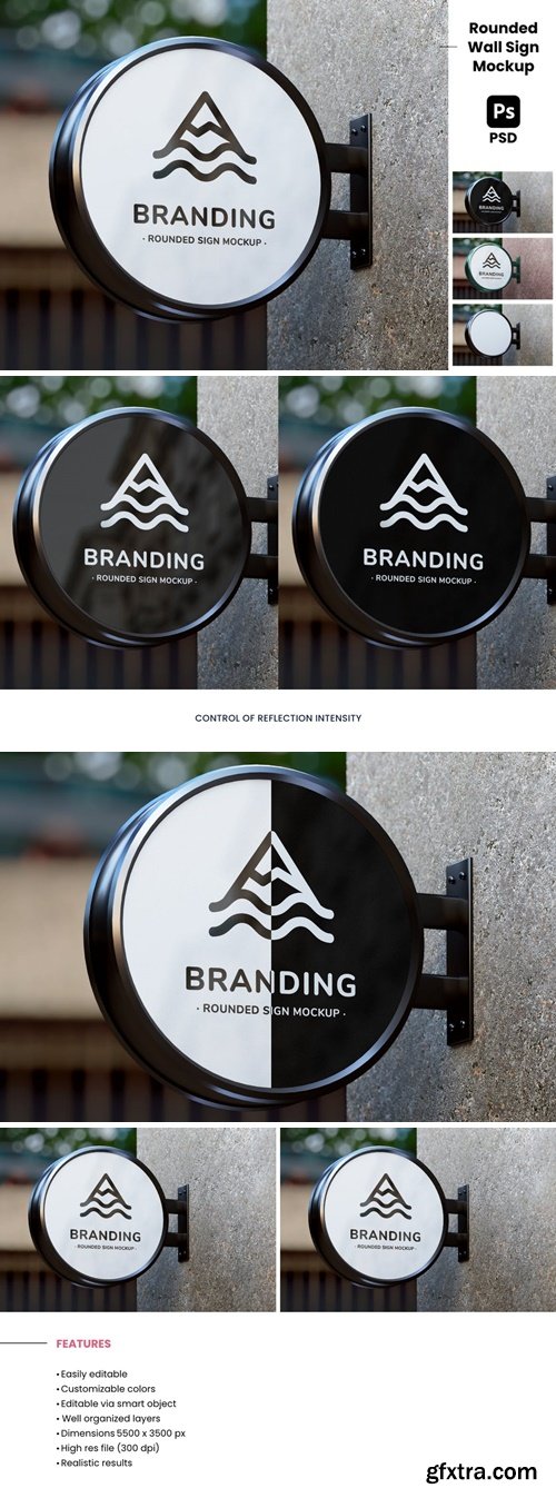 Round Hanging Wall Sign - Realistic Mockup C7BNA4P