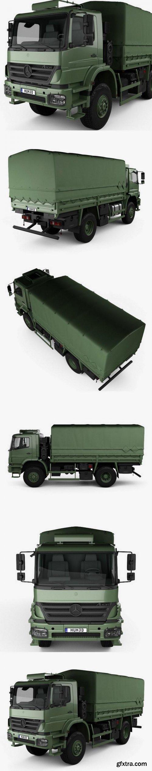 Mercedes-Benz Axor Military Truck 2005 3D Model