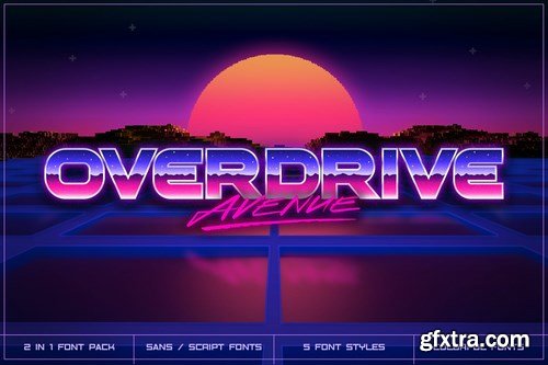 Overdrive Avenue – 2 in 1 Retro Wave Font