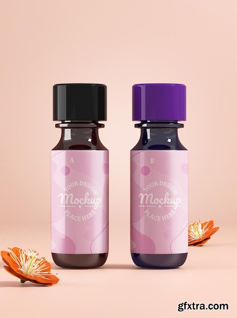 Syrup medicine bottle mockup