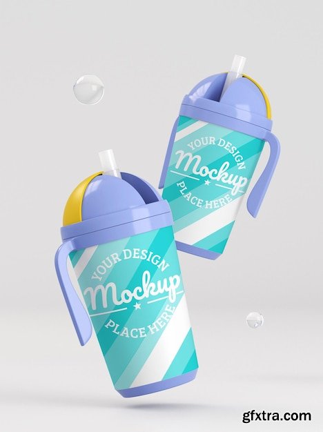 Baby pacifier packaging mockup