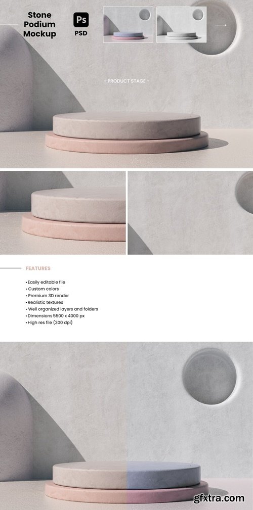 Stone Podium - Realistic Mockup CFU9ARQ