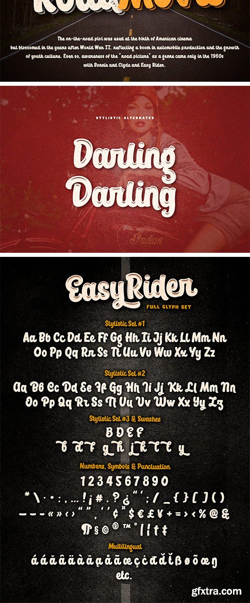 Easy Rider - Layered Vintage Playful Script