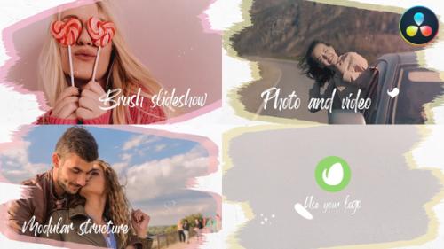 Videohive - Brush Slideshow | DaVinci Resolve - 37914855 - 37914855