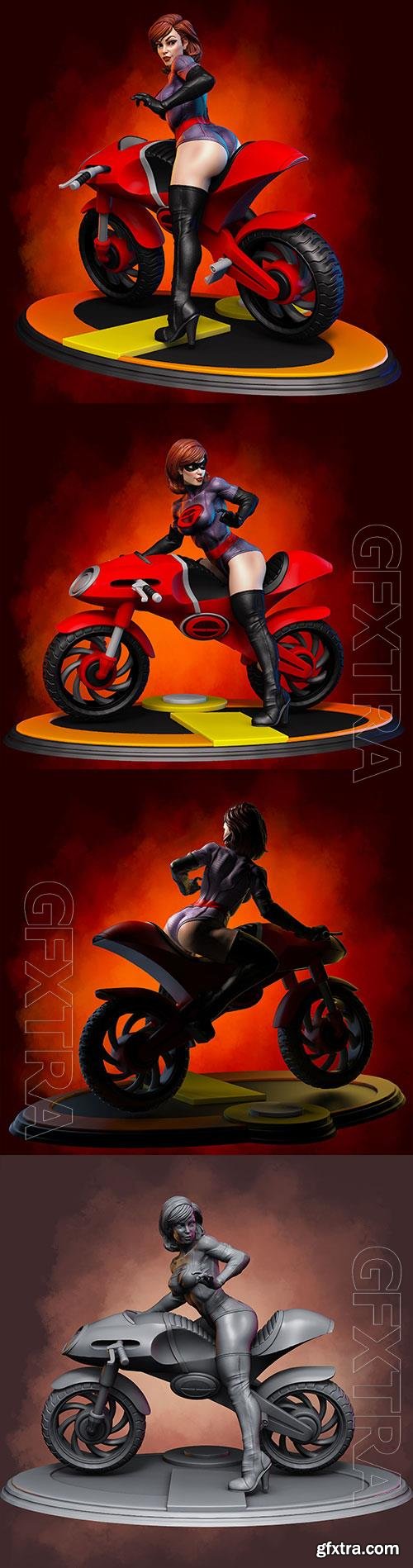 Elastigirl and Elasticycle - The Incredibles Fan Art 3D Print Model 