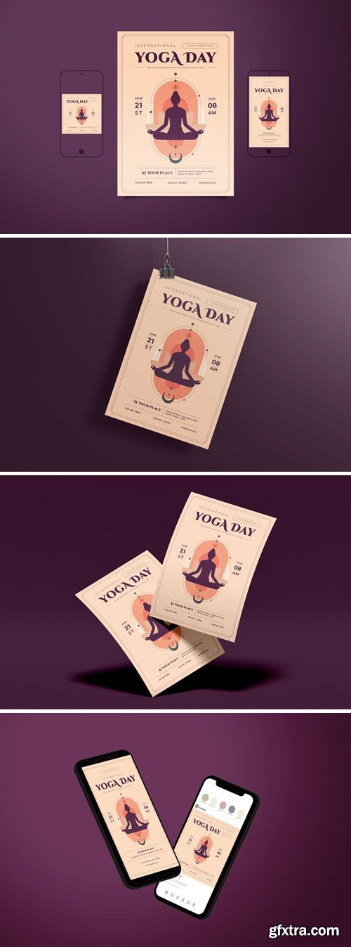 International Yoga Day Flyer Set YGCQBYU