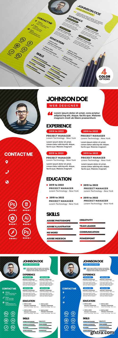 A4 Personal Portfolio Resume PSD Template