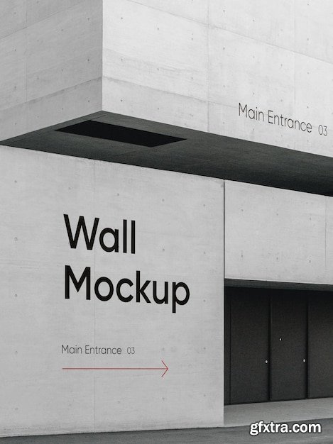 Wayfinding on wall mockup