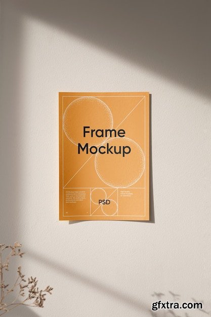 Poster on wall mockup