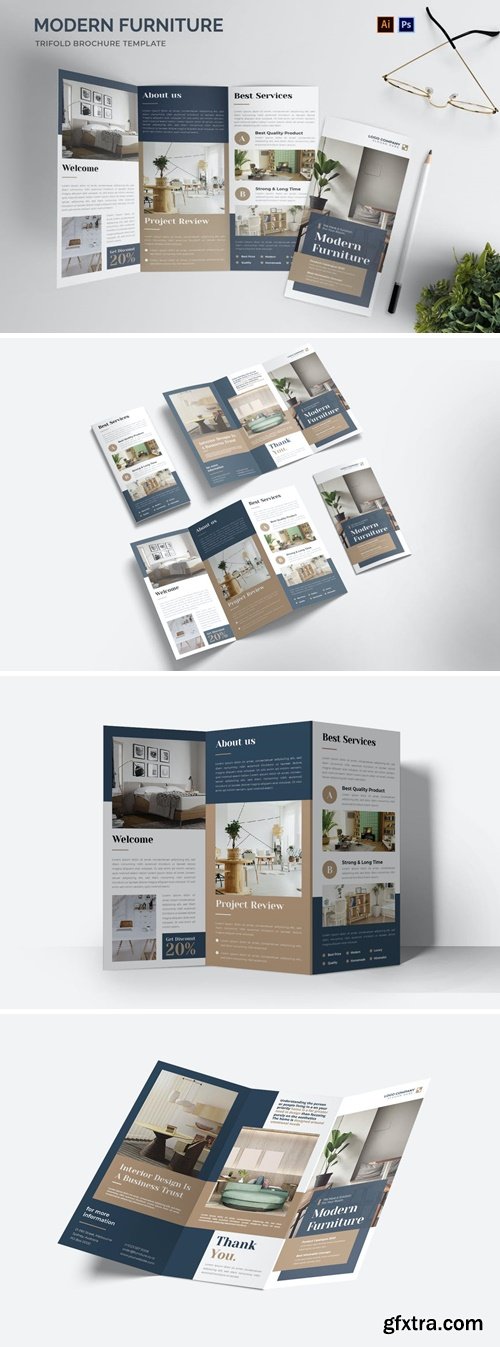 Modern Furniture Trifold Brochure HP7BQ2W