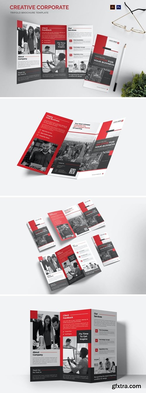 Creative Corporate Trifold Brochure HSTH4YB