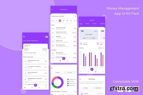 Money Management App UI Kit Pack ZNXRWDV