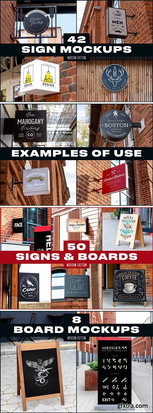 50 Signs & Boards Mockups - Moscow edition C3YBZ8Z