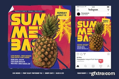 Summer Bash Square Flyer & Instagram Post PNCNCZZ