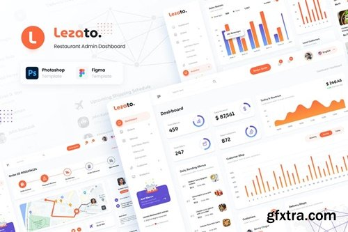 Lezato - Restaurant Admin Dashboard Figma and PSD