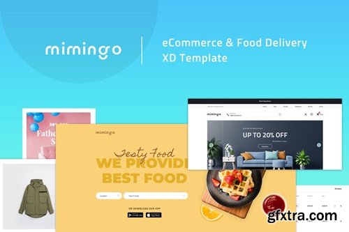 Mimingo - eCommerce & Food Delivery XD Template JLGXX9X