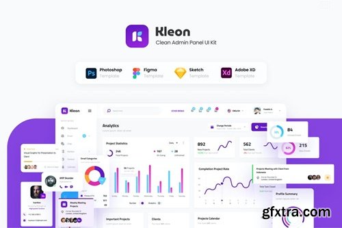 Kleon - Clean Admin Panel Dashboard UI Template 2ZJTMM8