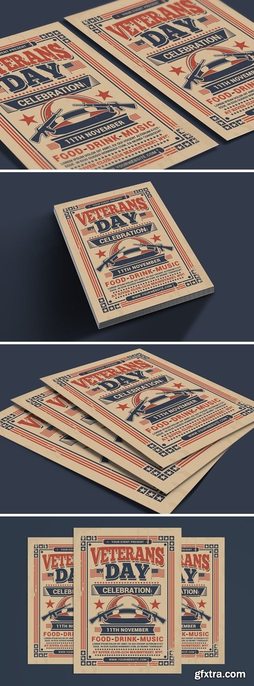 Veterans Day Flyer Template PVRP3Y9