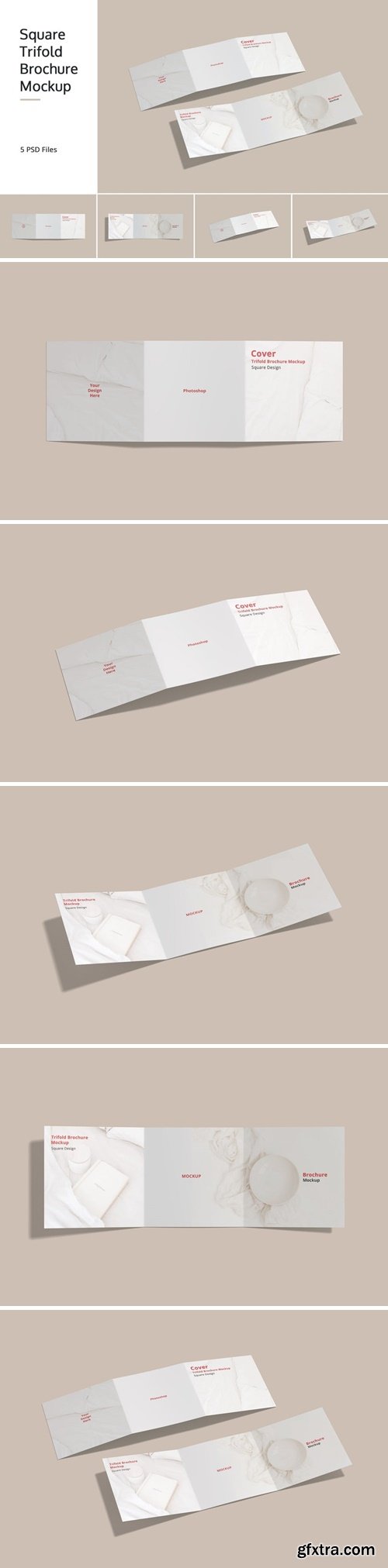 Square Trifold Brochure Mockup 6WG5Z24