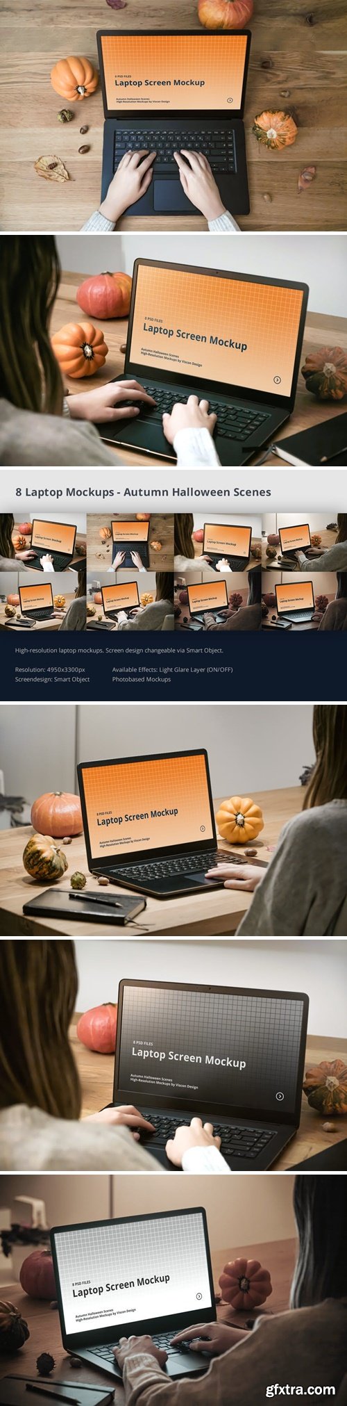 Laptop Mockup Autumn Halloween Scenes RJ9L748