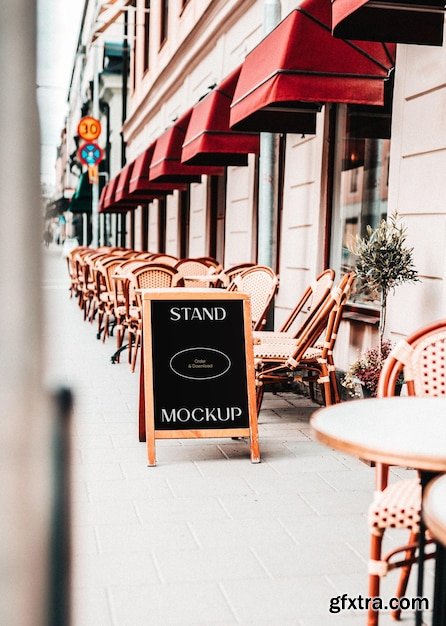 Simple restaurant stand mockup