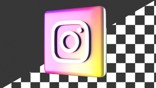 Videohive - Spinning Loop 3d Instagram Logo Alpha Channel - 38247499 - 38247499